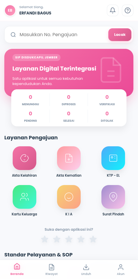 Screenshot Home User