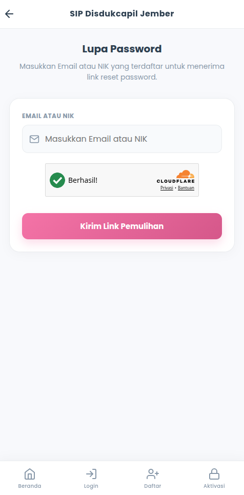 Screenshot Lupa Password