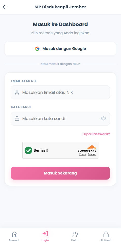 Screenshot Login