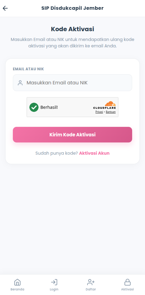 Screenshot Minta Kode